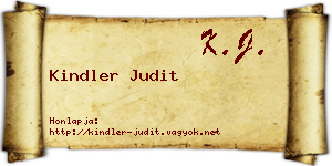 Kindler Judit névjegykártya